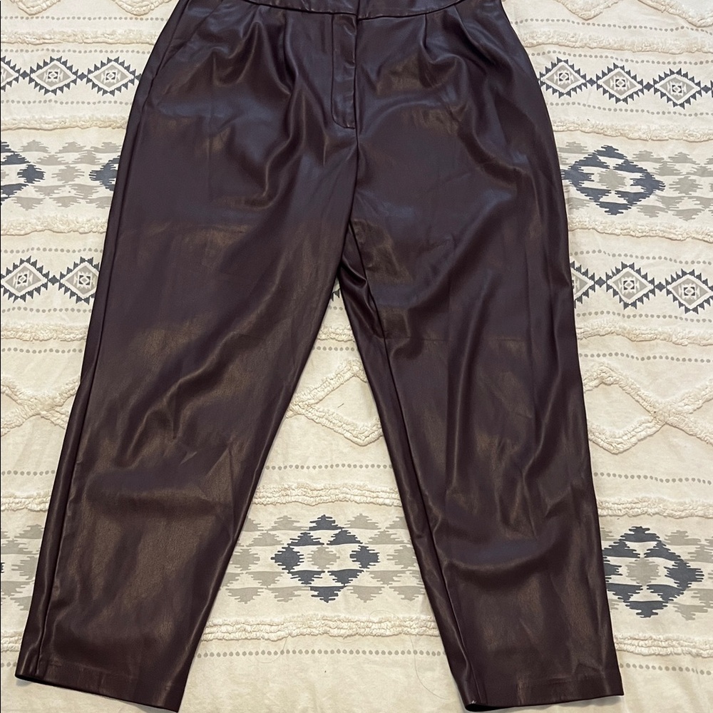 Express Deep Purple Faux Leather Pants